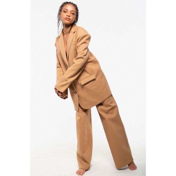 Sir Andre Oversized Heavy Cotton Blend Blazer Jacket Camel Tan 1 S $525 - Picture 3 of 12